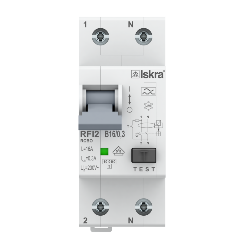 ISKRA Aardlekautomaat 1F+N 16A B 300mA 10kA