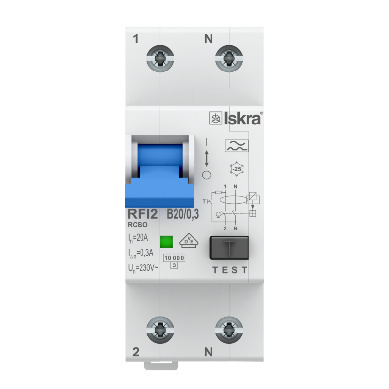 ISKRA Aardlekautomaat 1F+N 20A B 300mA 10kA