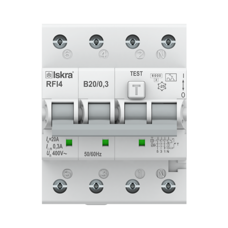 ISKRA Aardlekautomaat 3F+N 20A B 300mA